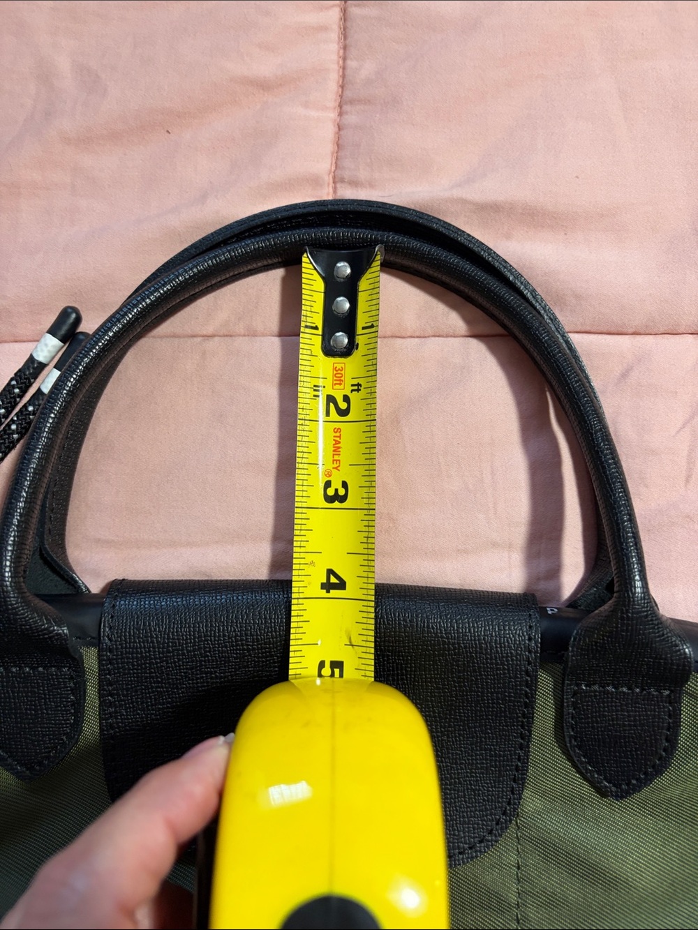 Longchamp Olive Nylon Crossbody with Black Trim - Picture 9 of 10